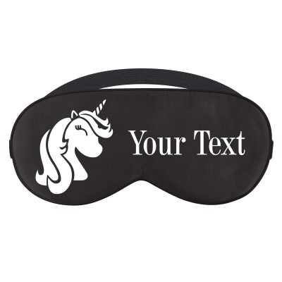 with Unicorn Print - Black (Personalised with Text)