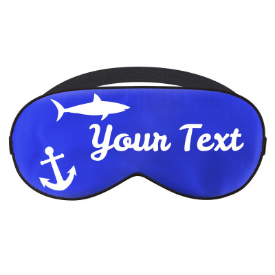 with Sharks and Anchor Print - Royal Blue (Personalised with Text)