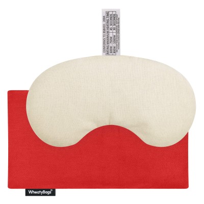 - Millet Seed Filling (18cm x 11.5cm) - Red Cotton Fabric and Removable Cover (Personalised with Text)