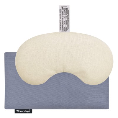 - Millet Seed Filling (18cm x 11.5cm) - Gothic Blue Luxury Cotton Fabric and Removable Cover (Personalised with Text)