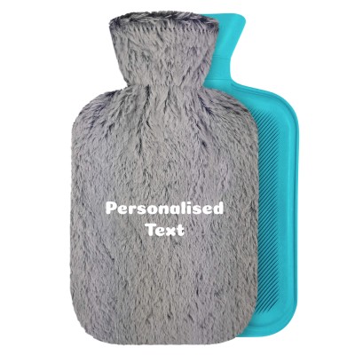 (Grey Faux Fur) (Personalised with Text)