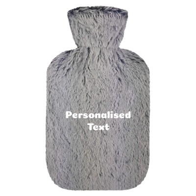 (Grey Faux Fur) (Personalised with Text)