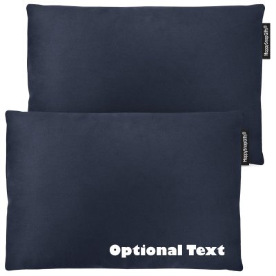 (30cm x 20cm Twin Pack) - Navy Blue Cotton Fabric and Removable Cover
