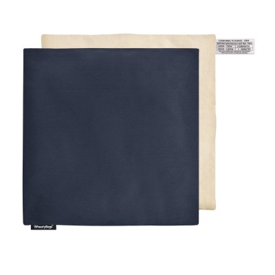(24cm) - Navy Blue Cotton Fabric with Removable Cover (Personalised with Text)