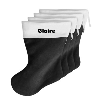 (25cm) - Black Fleece Fabric (Personalised with Text)