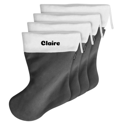 (Mixed Sizes) - Grey Fleece Fabric (Personalised with Text)