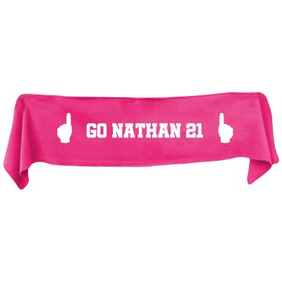 Large (145cm x 25cm) We Are No.1 Theme - Hot Pink (Fuchsia) Fleece Fabric (Personalised with Text)