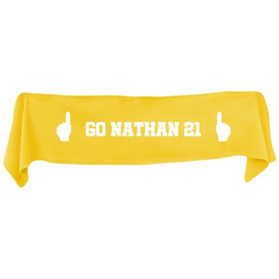 Large (145cm x 25cm) We Are No.1 Theme - Yellow Fleece Fabric (Personalised with Text)