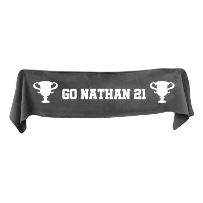 Medium (100cm x 20cm) Champions Theme - Grey Fleece Fabric (Personalised with Text)