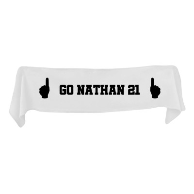 Medium (100cm x 20cm) We Are No.1 Theme - White Fleece Fabric (Personalised with Text)