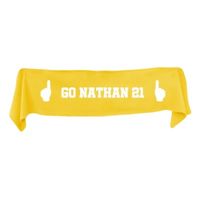 Medium (100cm x 20cm) We Are No.1 Theme - Yellow Fleece Fabric (Personalised with Text)