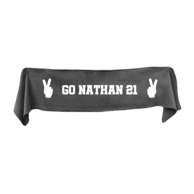 Small (75cm x 15cm) Two Fingers Theme - Grey Fleece Fabric (Personalised with Text)