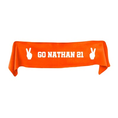 Small (75cm x 15cm) Two Fingers Theme - Burnt Orange Fleece Fabric (Personalised with Text)