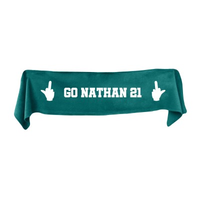 Small (75cm x 15cm) Middle Finger Theme - Dark Green Fleece Fabric (Personalised with Text)