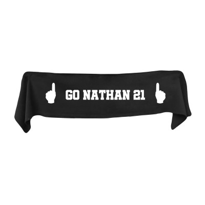 Small (75cm x 15cm) We Are No.1 Theme - Black Fleece Fabric (Personalised with Text)