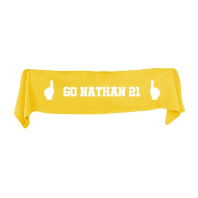 Small (75cm x 15cm) We Are No.1 Theme - Yellow Fleece Fabric (Personalised with Text)