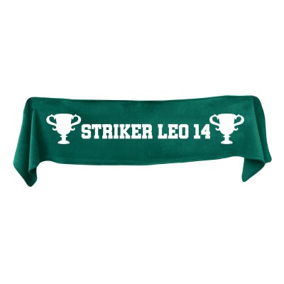 Medium (100cm x 20cm) Champions Theme - Dark Green Fleece Fabric (Personalised with Text)