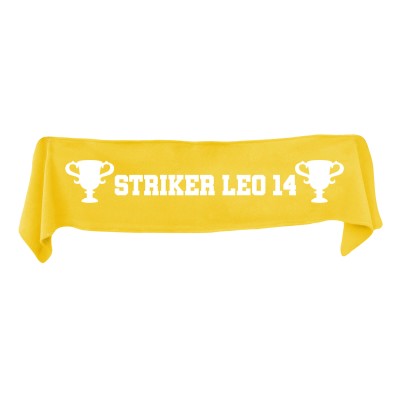 Medium (100cm x 20cm) Champions Theme - Yellow Fleece Fabric (Personalised with Text)