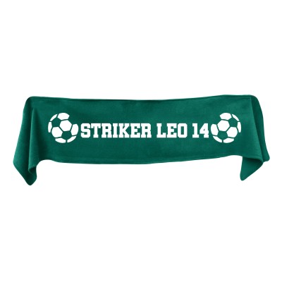 Medium (100cm x 20cm) Football Theme - Dark Green Fleece Fabric (Personalised with Text)