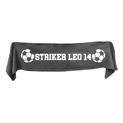 Medium (100cm x 20cm) Football Theme - Grey Fleece Fabric (Personalised with Text)