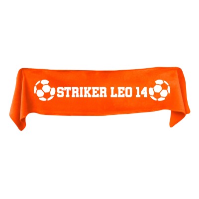 Medium (100cm x 20cm) Football Theme - Burnt Orange Fleece Fabric (Personalised with Text)