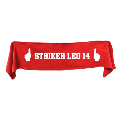 Medium (100cm x 20cm) We Are No.1 Theme - Red Fleece Fabric (Personalised with Text)