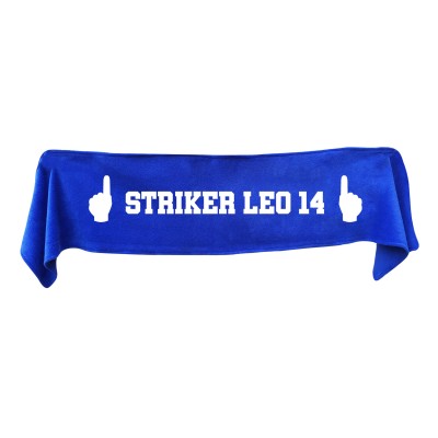 Medium (100cm x 20cm) We Are No.1 Theme - Royal Blue Fleece Fabric (Personalised with Text)