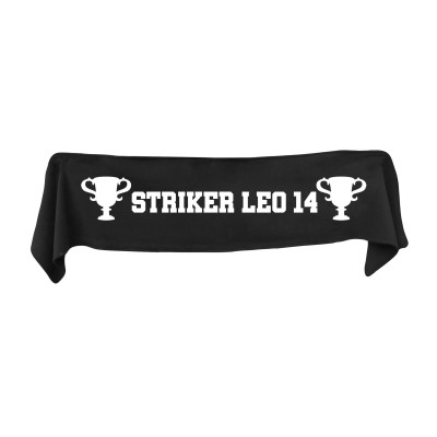 Small (75cm x 15cm) Champions Theme - Black Fleece Fabric (Personalised with Text)
