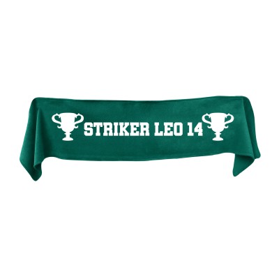 Small (75cm x 15cm) Champions Theme - Dark Green Fleece Fabric (Personalised with Text)