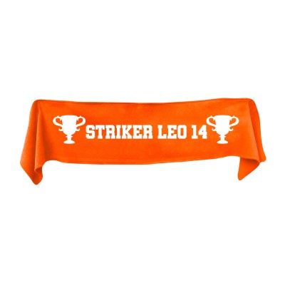 Small (75cm x 15cm) Champions Theme - Burnt Orange Fleece Fabric (Personalised with Text)