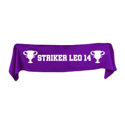 Small (75cm x 15cm) Champions Theme - Purple Fleece Fabric (Personalised with Text)