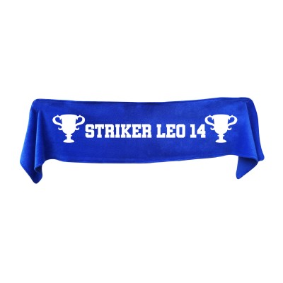 Small (75cm x 15cm) Champions Theme - Royal Blue Fleece Fabric (Personalised with Text)