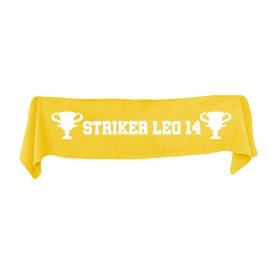 Small (75cm x 15cm) Champions Theme - Yellow Fleece Fabric (Personalised with Text)