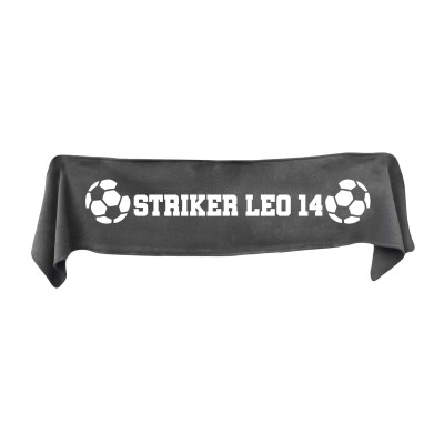 Small (75cm x 15cm) Football Theme - Grey Fleece Fabric (Personalised with Text)