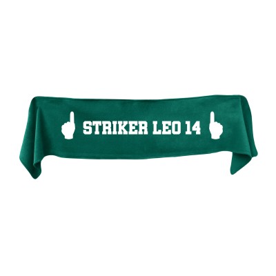 Small (75cm x 15cm) We Are No.1 Theme - Dark Green Fleece Fabric (Personalised with Text)