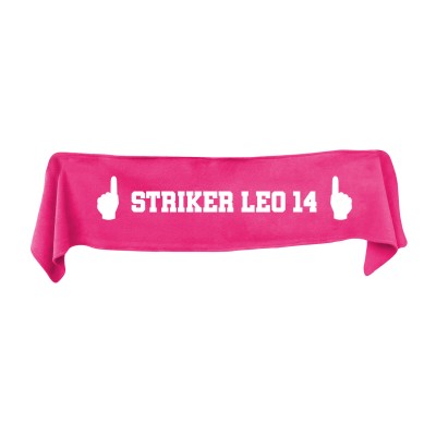 Small (75cm x 15cm) We Are No.1 Theme - Hot Pink (Fuchsia) Fleece Fabric (Personalised with Text)