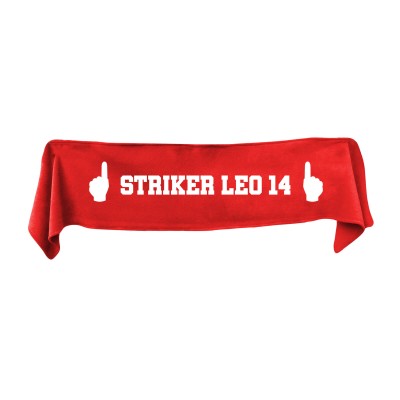 Small (75cm x 15cm) We Are No.1 Theme - Red Fleece Fabric (Personalised with Text)