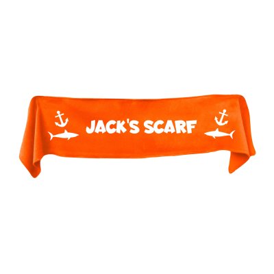 Small (75cm x 15cm) with Sharks and Anchor Print - Burnt Orange Fleece Fabric (Personalised with Text)