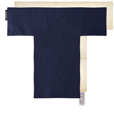 (43cm x 39cm with 3 Compartments) - Navy Blue Cotton Fabric with Removable Cover (Personalised with Text)