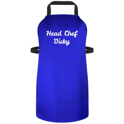 (90cm x 70cm) - Royal Blue Cotton Fabric (Personalised with Text) and Matching Fabric Pocket