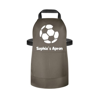 (55cm x 40cm) with Football Icon - Chocolate Luxury Cotton Fabric (Personalised with Name) and Matching Fabric Pocket