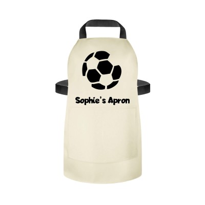(55cm x 40cm) with Football Icon - Natural Cotton Fabric (Personalised with Name) and Matching Fabric Pocket
