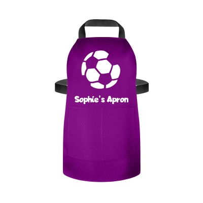 (55cm x 40cm) with Football Icon - Purple Cotton Fabric (Personalised with Name) and Matching Fabric Pocket