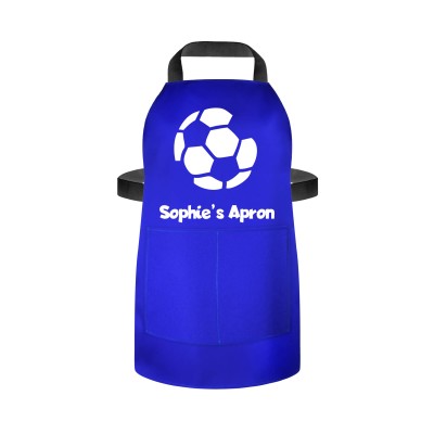 (70cm x 55cm) with Football Icon - Royal Blue Cotton Fabric (Personalised with Name) and Matching Fabric Pocket