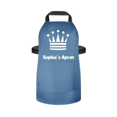 (55cm x 40cm) with Princess Icon - Gothic Blue Luxury Cotton Fabric (Personalised with Name) and Matching Fabric Pocket