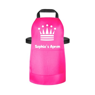 (55cm x 40cm) with Princess Icon - Hot Pink Cotton Fabric (Personalised with Name) and Matching Fabric Pocket