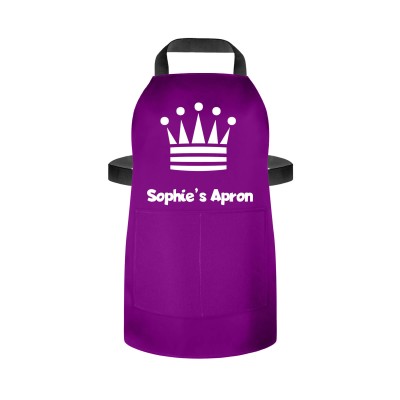 (55cm x 40cm) with Princess Icon - Purple Cotton Fabric (Personalised with Name) and Matching Fabric Pocket