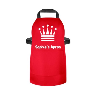 (55cm x 40cm) with Princess Icon - Red Cotton Fabric (Personalised with Name) and Matching Fabric Pocket