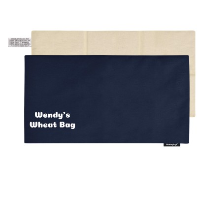 (47cm x 22cm) - Navy Blue Cotton Fabric with Removable Cover (Personalised with Text)