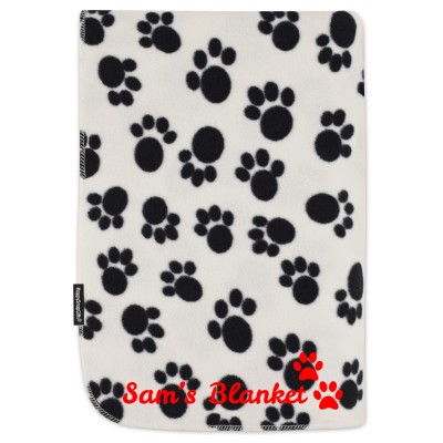 (70cm x 70cm) with Dog Paws Icon - Paws Fleece Fabric (Personalised with Text)